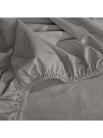 Erwin Müller Halbleinen, Leinen / Halbleinen Spannbettlaken Deggendorf in silber