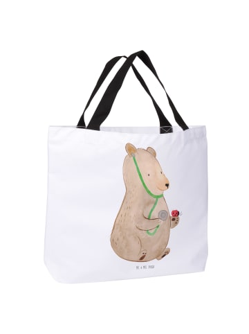 Mr. & Mrs. Panda Strandtasche Bär Arzt ohne Spruch in Weiß