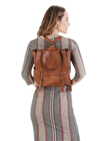 X-ZONE Rucksack echt Leder in cognac