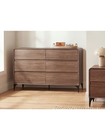 Beliani Kommode COWELL in Braun - (W) 140 x (H) 85 x (L) 40 cm