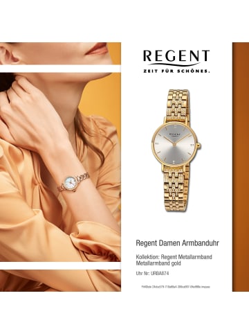 Regent Armbanduhr-Analog gold klein (ca. 28mm) Regent Metallarmband