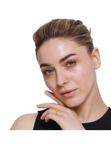 Steel_Art Schlichter Ring Damen Pupie silberfarben in goldfarben