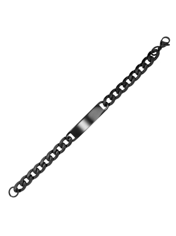 Adeliás Damen Armband – Panzerarmband aus Edelstahl 21 cm in schwarz