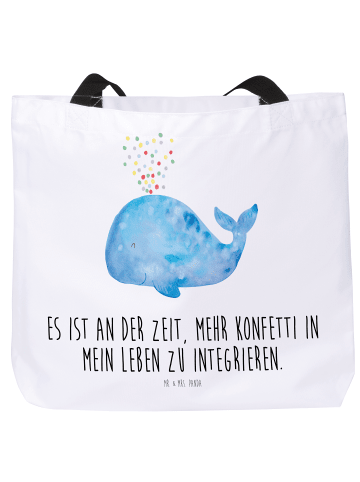 Mr. & Mrs. Panda Tote Bag Wal Konfetti mit Spruch in Weiß
