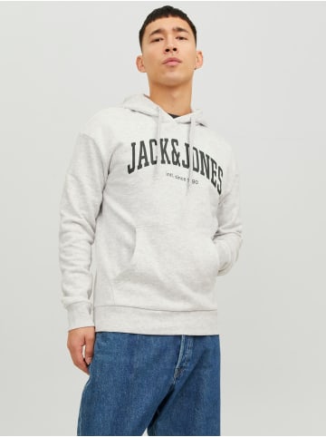 Jack & Jones Logo Print Hoodie Kapuzen  Pullover JJEJOSH in Hellgrau