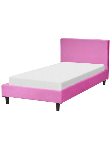 Beliani Kinderbett FITOU in Rosa/Dunkler Holzfarbton - (W) 100 x (H) 87 x (L) 214 cm