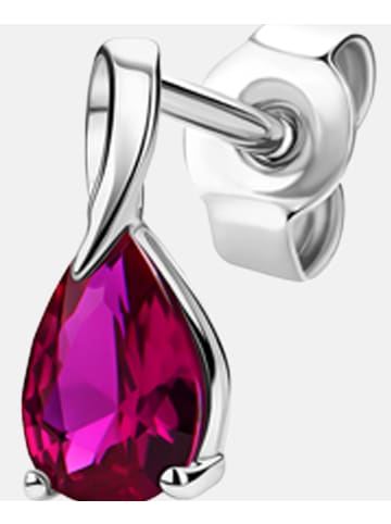 Diamant L'éternel Ohrstecker aus 375 Weißgold mit Rubin