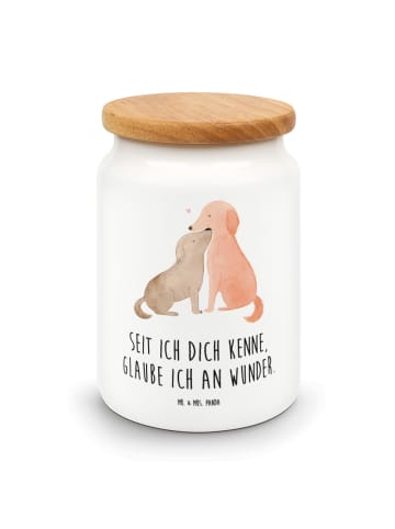 Mr. & Mrs. Panda Plätzchendose Hunde Liebe mit Spruch in Weiß