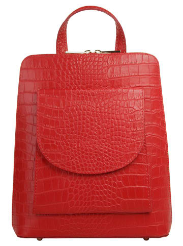 Cluty Rucksack echt Leder in rot