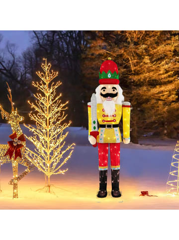 COSTWAY Weihnachten Nussknacker Figuren 166cm in Bunt