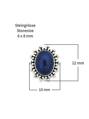 mantraroma 925er Silber - Ohrstecker (L) 12 x (B) 10 mm mit Lapis Lazuli