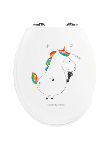 Mr. & Mrs. Panda Toilettendeckel Einhorn Sänger ohne Spruch in Weiß