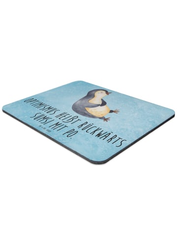 Mr. & Mrs. Panda Maus Pad Pinguin Lachen mit Spruch in Eisblau