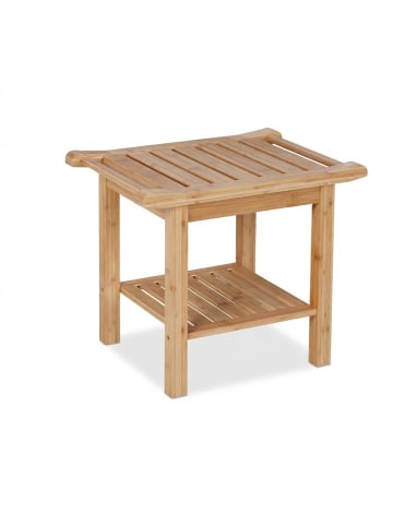 relaxdays Badhocker in Natur - (B)55 x (H)45 x (T)40,5 cm
