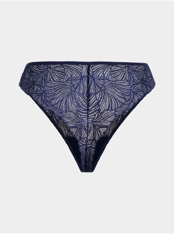Erlich Textil  Erlich Textil Spitzen String FLUID LACE HIGH WAIST BRAZIL in mitternachtblau