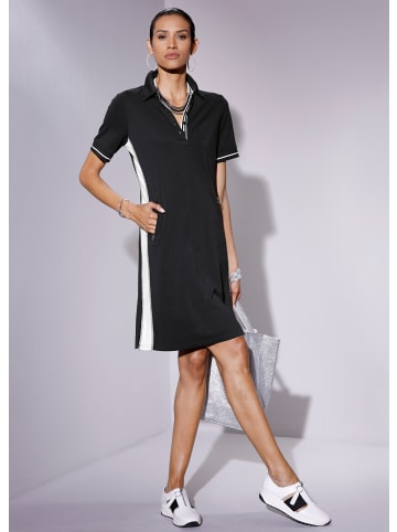 creation L Modal-Mix-Polokleid in schwarz