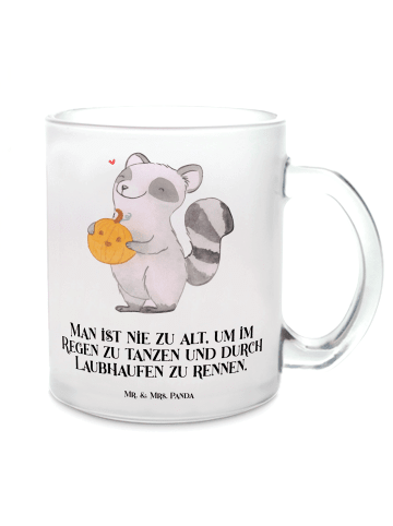 Mr. & Mrs. Panda Tasse Waschbär Kürbis mit Spruch in Transparent