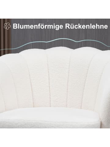 HOMCOM Polstersessel-79L x 77B x 77H cm-Weiß