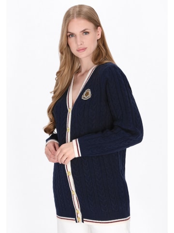 DreiMaster Maritim Cardigan in navy offwhite wine red