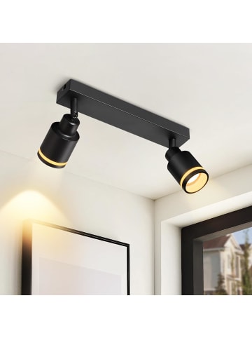 ZMH Deckenleuchte in schwarz Modern 2-flammige GU10 Deckenspot Schlafzimmerlampe