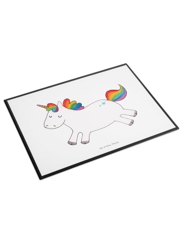 Mr. & Mrs. Panda Schreibunterlage Einhorn Happy ohne Spruch in Weiß