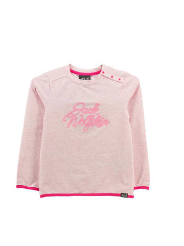Jack Wolfskin Sweatshirt Midlayer Crewneck Terrie Kinder Sweatshirt Pullover in Rosa
