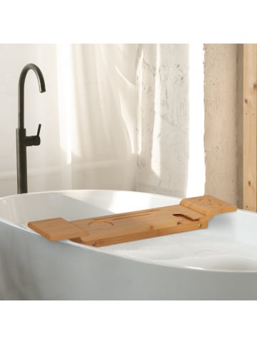 relaxdays Badewannenablage in Natur