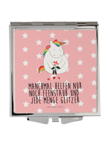Mr. & Mrs. Panda Frauen Spiegel Einhorn Traurig mit Spruch in Rot Pastell