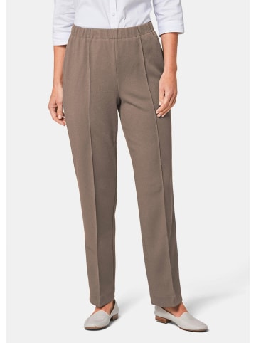 GOLDNER Kurzgröße:  Trageangenehme Rippenhose in braun