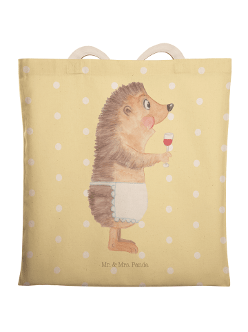 Mr. & Mrs. Panda Shopping Bag Igel Wein ohne Spruch in Gelb Pastell