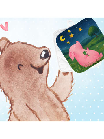 Mr. & Mrs. Panda Ofenhandschuhe Schwein Glück Design ohne Spruch in Weiß