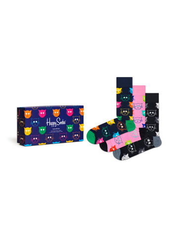 Happy Socks Socken 3-Pack Mixed Cat Socks Gift Set in multi_coloured