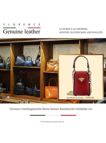 Florence Leder Umhängetasche Florence Tasche rot ca. 13cm