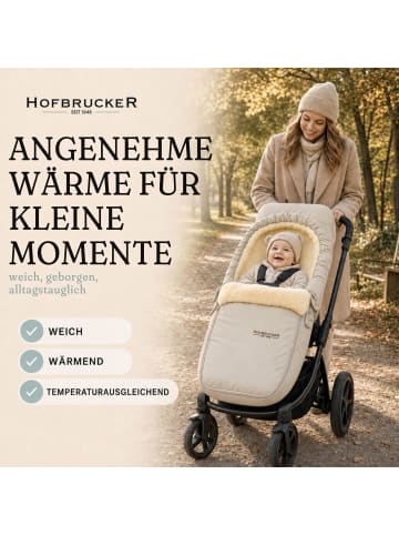 Hofbrucker Lammfell-Fußsack Alaska für Kinderwagen und Buggy in Beige