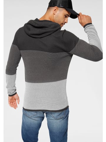 Bruno Banani Kapuzenpullover in anthrazit-gestreift