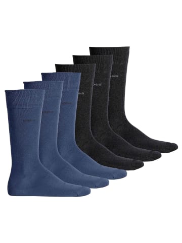 BOSS Socken 6er Pack in Anthrazit/Blau