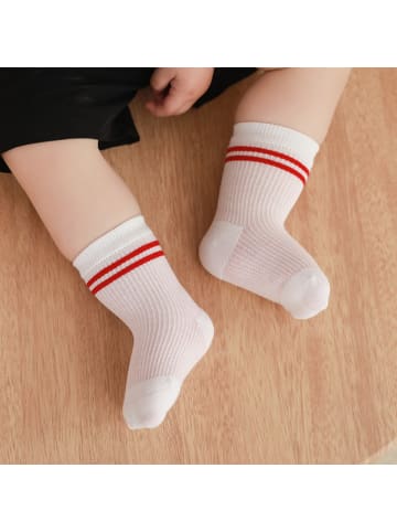 MUNADUNA 5er-Set Netz-Socken mit Doppelstreifen (0-8Jahre)