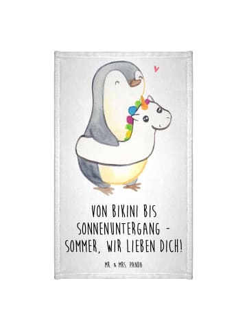 Mr. & Mrs. Panda Kinderhandtuch Sommer Meer Strand mit Spruch in Weiß