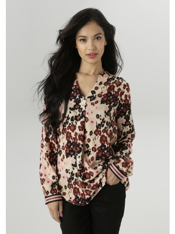 Aniston SELECTED Schlupfbluse in beige-rose-bordeaux-offwite