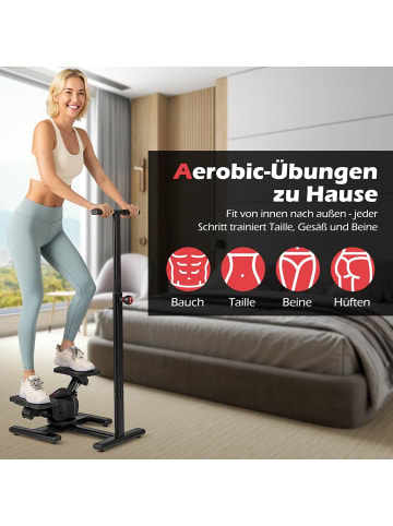 COSTWAY Stepper mit Lenker in Schwarz