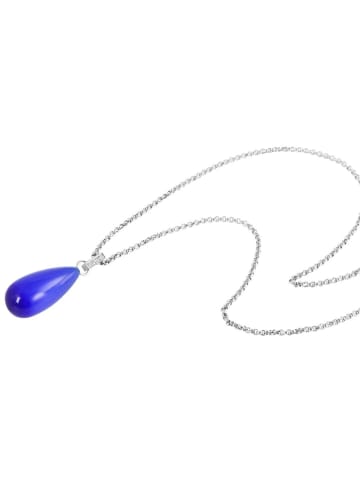 Adeliás Damen Halskette – Erbskette aus Edelstahl mit Zirkonia 65 cm in silber