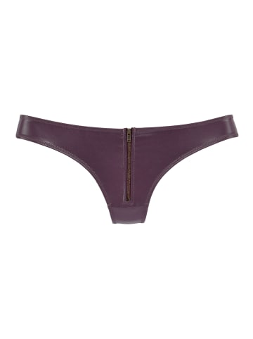 PETITE FLEUR GOLD String in aubergine