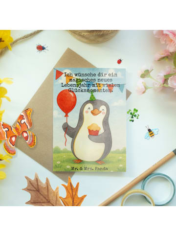 Mr. & Mrs. Panda Grußkarte Pinguin Geburtstag Design mit Spruch in Weiß