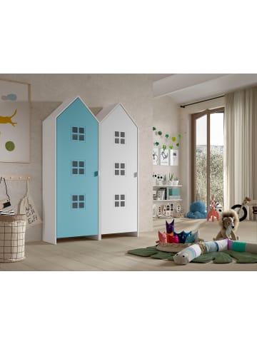 58 aufm Kessel REGALSCHRANK Set Kania 115x37x171 MDF+Holzwerkstoff Weiß /Bunt