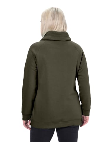 Ulla Popken Sweatshirt in olivgrau