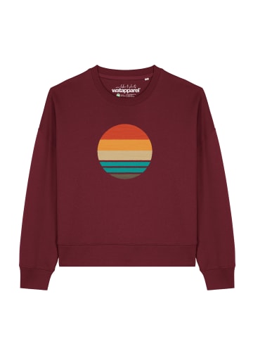 wat? Apparel Sweatshirt Retro Sunset Ocean in Weinrot