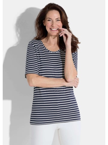 GOLDNER Kurzgröße:  Shirt Shirt in marine / weiß / geringelt