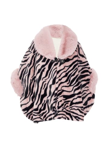 Usha Women Poncho in Rosa Schwarz