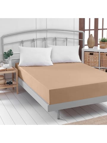 Traumschlaf Spannbettlaken Feinbiber Boxspring in taupe