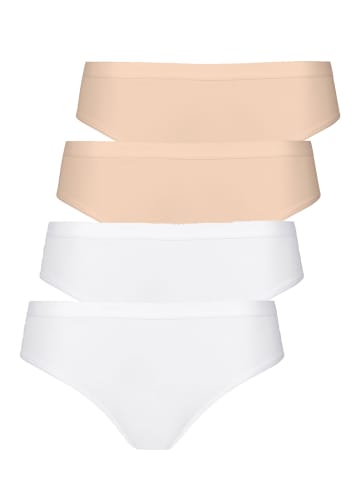 Lisca 4er Pack Slip in nude-white